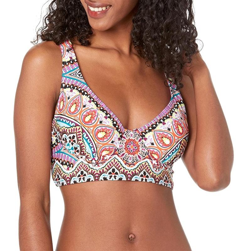 NWT Kenneth Cole M Serene Siren Underwire V Neck Bikini Top Swimsuit 135603
