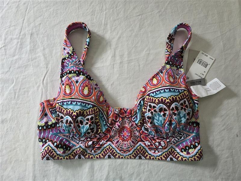 NWT Kenneth Cole M Serene Siren Underwire V Neck Bikini Top Swimsuit 135603