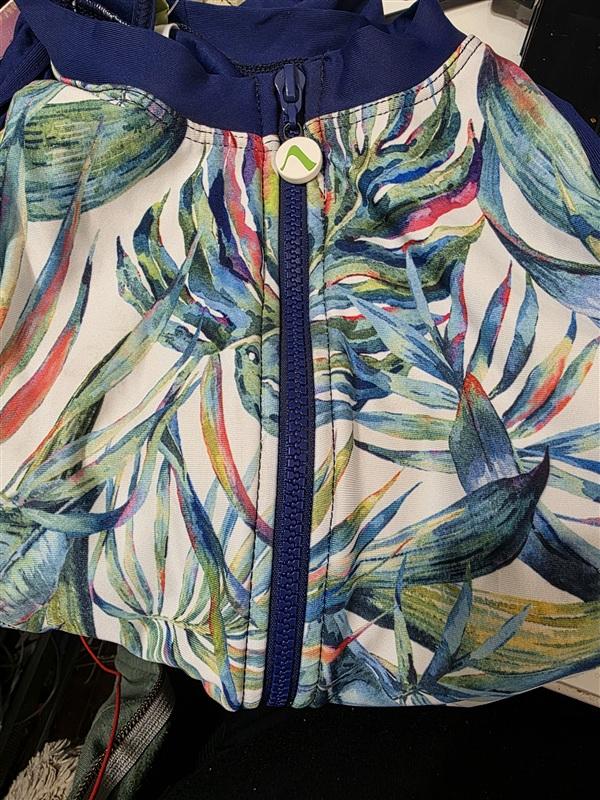 NWt Next LARGE Jungle Love Blue Zip Up Hi Neck 1PC Swimsuit 135606
