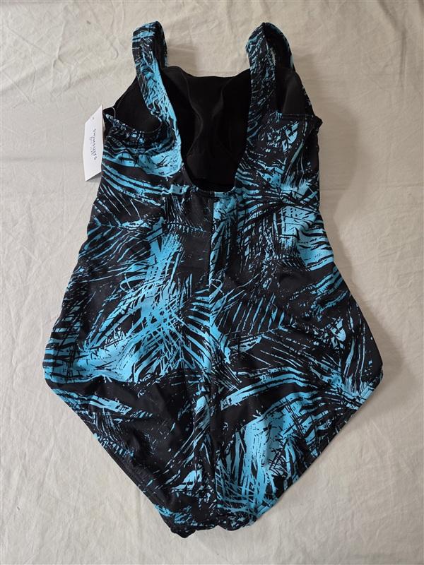 NWT Swim 365 Swimsuits For All 18 Blue leaf Spliced Tank 1PC Swimsuit 135608