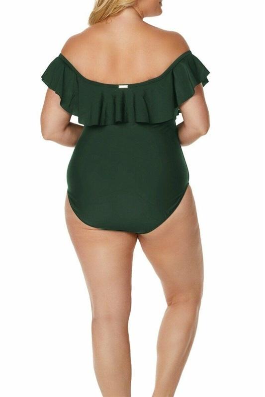 NWT Raisins Samba Solids 14W 1PC Cubana Lace up Back 1PC Swimsuit 135610