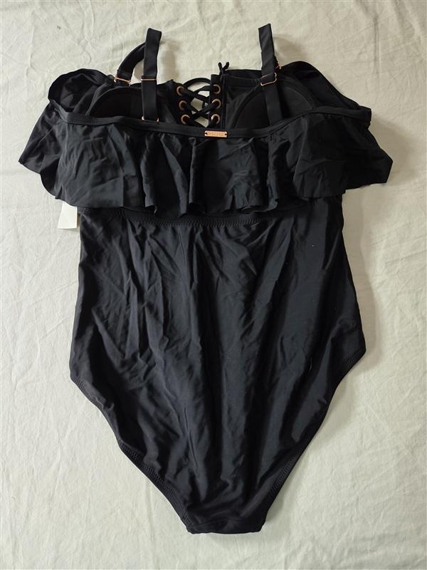 NWT Raisins Samba Solids 14W 1PC Cubana Lace up Back 1PC Swimsuit 135610
