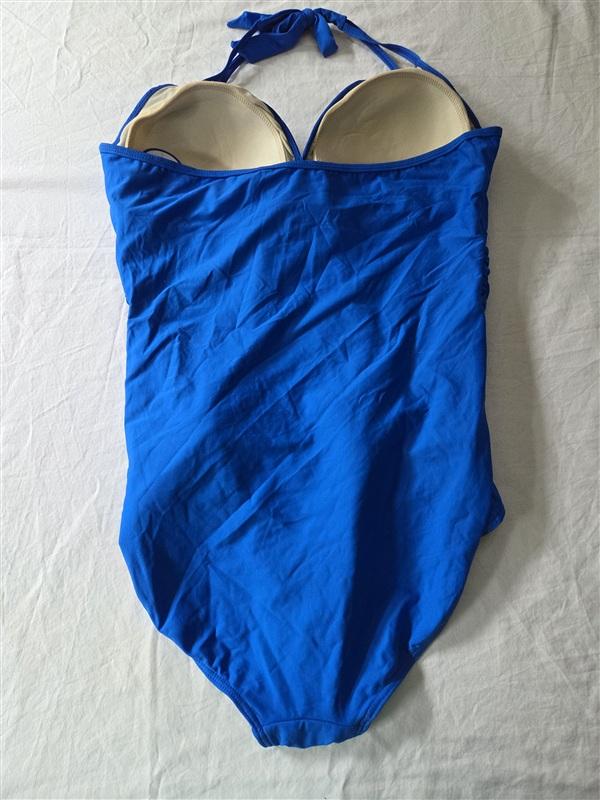 NWT Swimsuits For All 16 Braid Front t V Neck Bombshell 1pc Bright Blue 135611