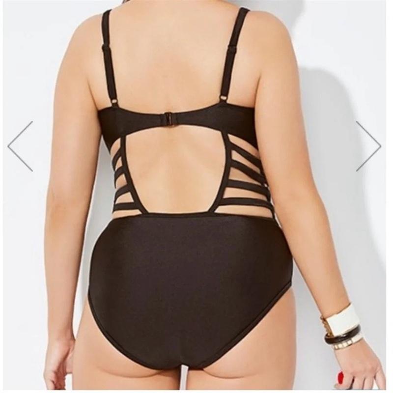 NWT Swimsuits for All Gabi Fresh 18 E/F Underwire Strappy Detail 1PC 135613