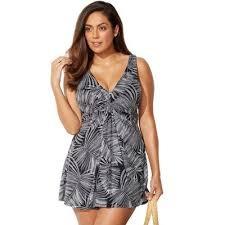 NWT Swimsuits for All 14 Sweetheart Leaf Tummy Control 1PC Dress 135617