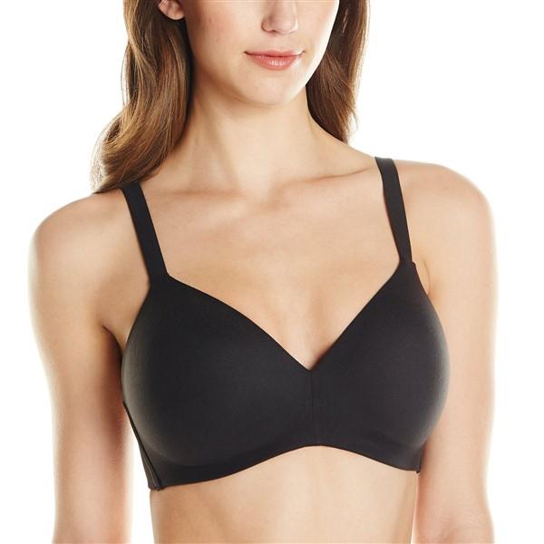 NWOT Wacoal 32C How Perfect Soft Cup Bra 852189 Wirefree Black 135627
