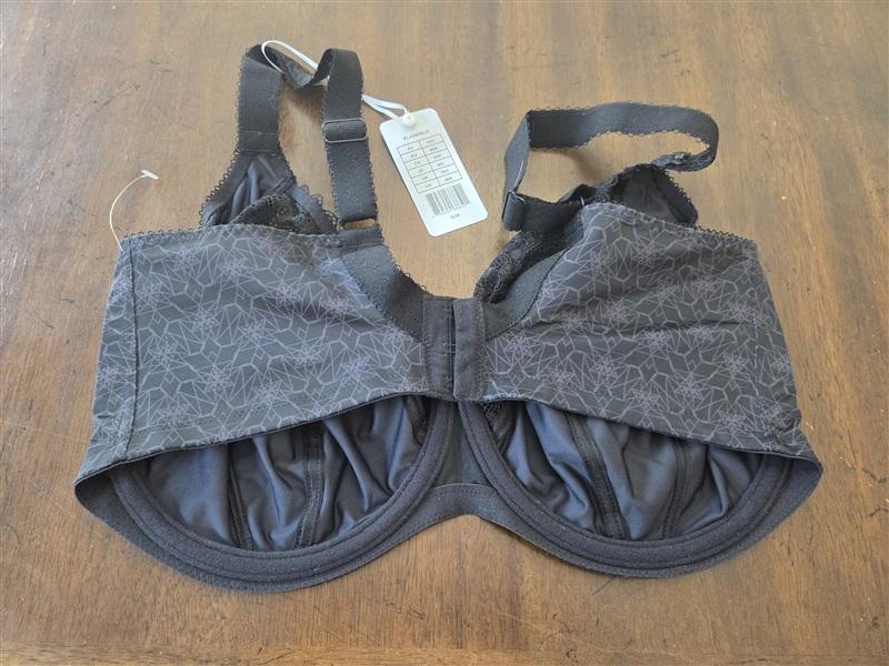 NWT Elomi 40K USA KIM SIDE SUPPORT PLUNGE BRA EL4340 Black 135633