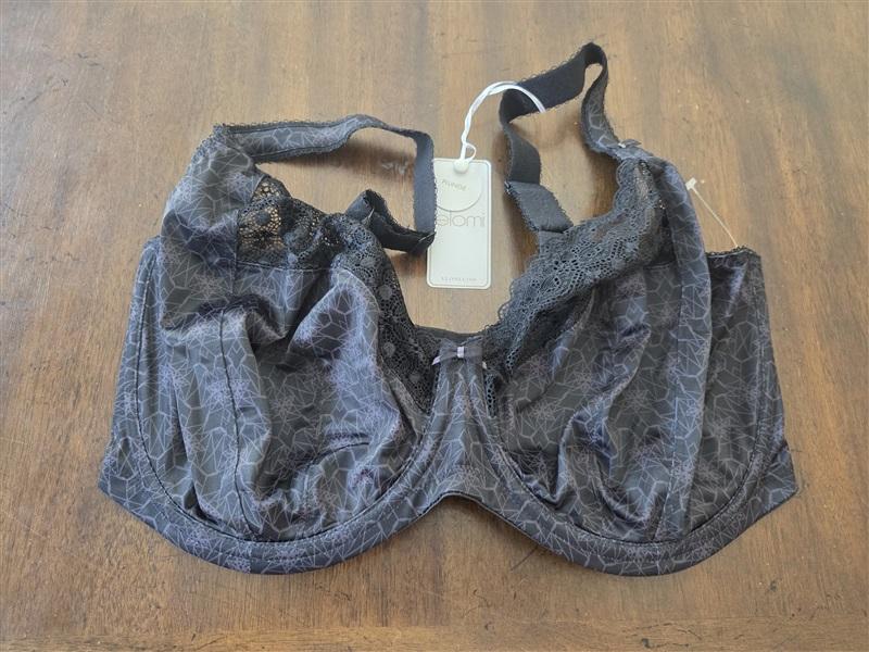NWT Elomi 40K USA KIM SIDE SUPPORT PLUNGE BRA EL4340 Black 135633