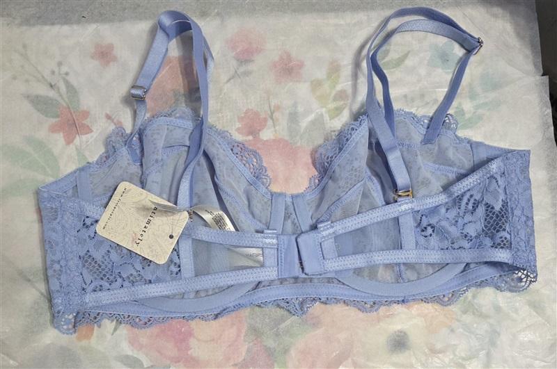 NWT Intimately Free People 32B Lace Underwire Sheer Bra Blue 135634