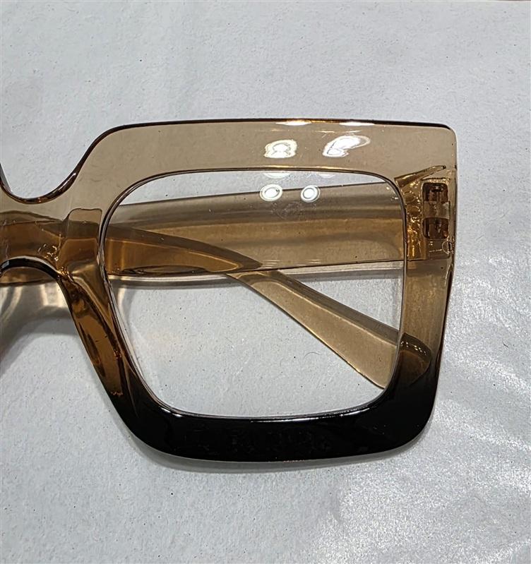 NWT EyeKepper 1.5 Square Cat Eye Brown Sheer Readers Reading Glasses 135640