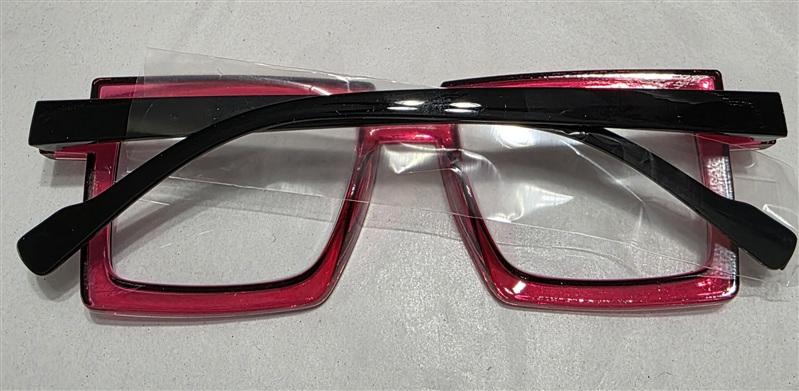NWT EyeKepper 2.5 Red Square Cartoon Outline Readers Reading Glasses 135646