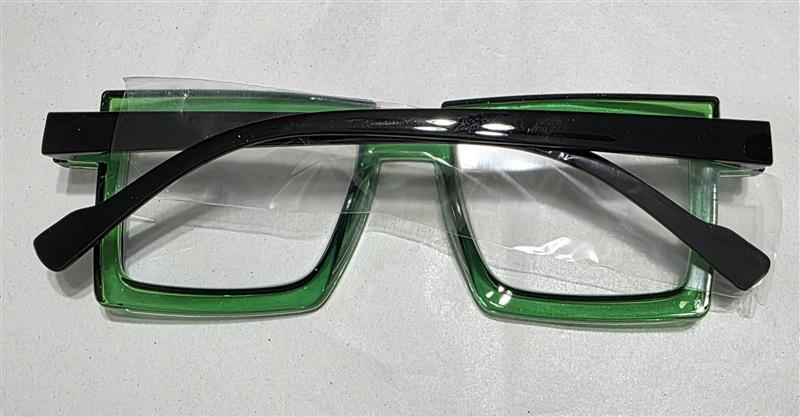 NWT EyeKepper 2.5 Green Square Cartoon Outline Readers Reading Glasses 135649