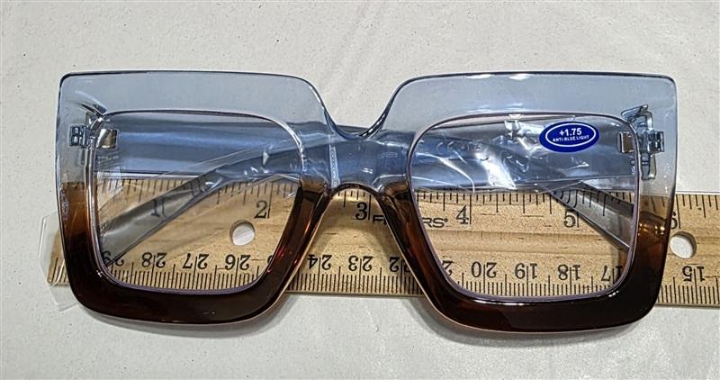 NWT EyeKepper 1.75 Square Cat Eye Blue Brown Readers Reading Glasses 135652