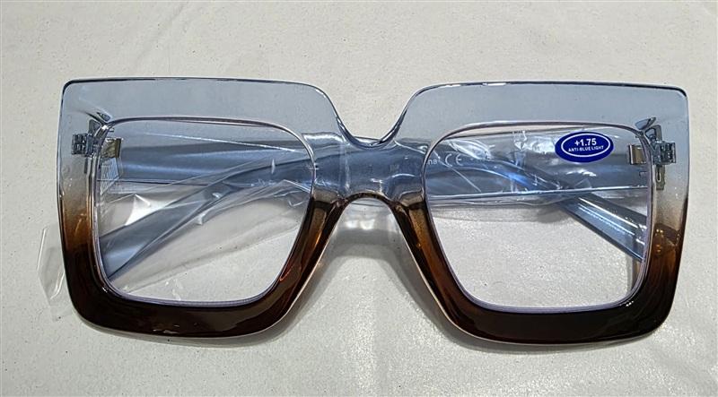 NWT EyeKepper 1.75 Square Cat Eye Blue Brown Readers Reading Glasses 135652