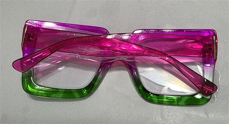 NWT EyeKepper 1.75 Square Cat Eye Pink Green Readers Reading Glasses 135653