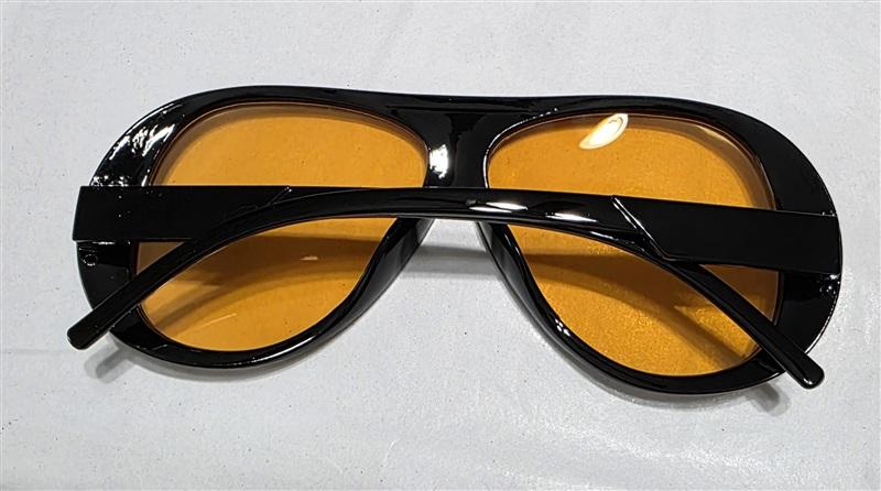 NWT EyeKepper Aviator Sunglasses Black Amber Lens Oversize 135661