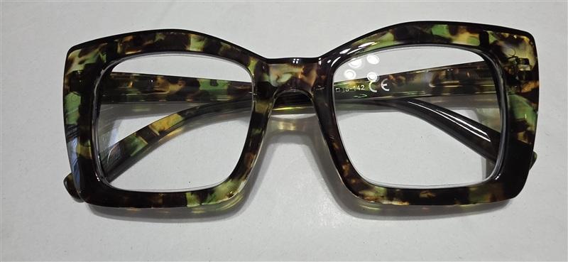 NWT EyeKepper 2.5 Square Cat Eye Green Tortoise Readers Reading Glasses 135666
