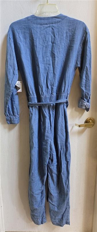 NWPT Bar III 2 Samba City Denim Jean Jumpsuit V Neck Blue 135673