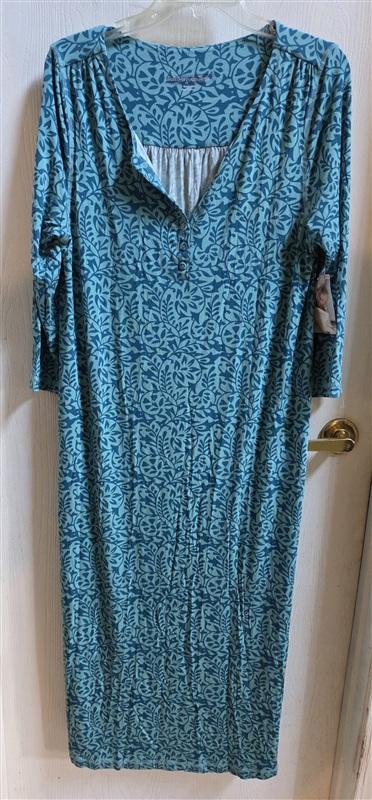 NWOT Soft Surroundings M Henley Button Front Night Gown Dress 135684
