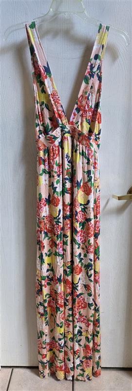 NWPT Clayton S Deep V Floral Maxi Dress Sleeveless 135686