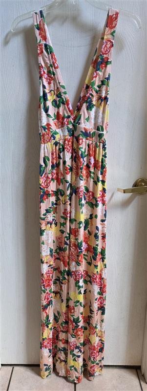 NWPT Clayton S Deep V Floral Maxi Dress Sleeveless 135686
