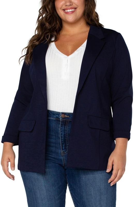 NWT Liverpool 2X Boyfriend Knit Blazer jacket Princess Darts 135688