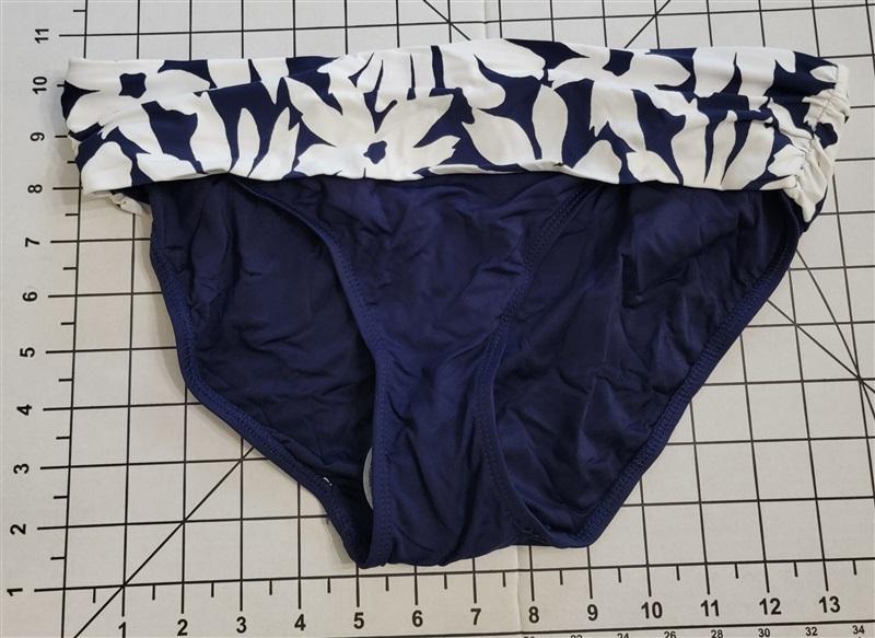 NWOT Anne Cole M Blue Hawaiian Daisy Floral Foldover Bikini Bottom 135691