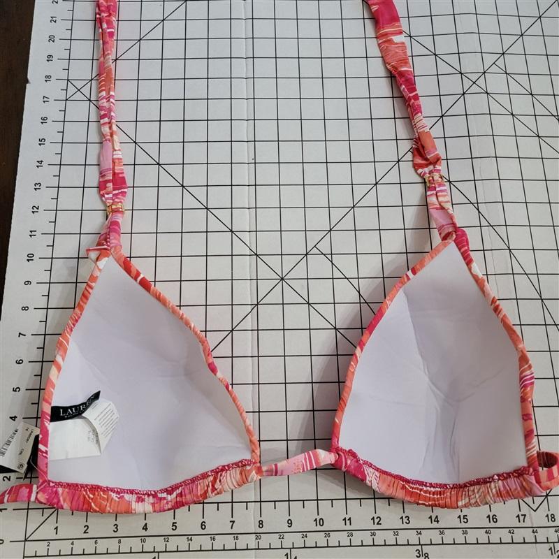 NWT Ralph Lauren 16 Coral Calypso Halter Bikini Swim Top 135699