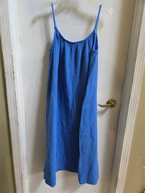 PO Eileen Fisher S Midi Cami Sun Dress Crinkle Gauze 135700