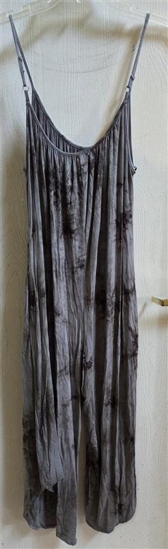 NWOT Socialite S Charcoal Gray Tie-Dye Jumpsuit Spaghetti Strap 135703