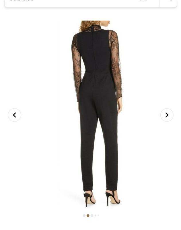 NWT Free People French Connection 0 Tabetha Lula Black Lace Jumpsuit 135704
