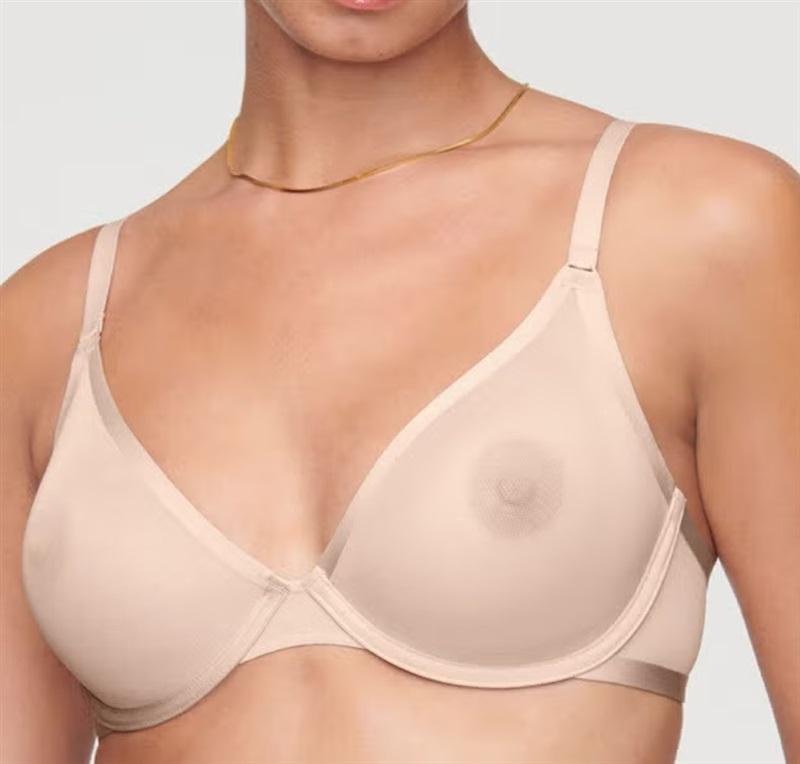 NWOT CUUP 32D The Plunge Mesh Ivory Sheer Underwire Bra 135707
