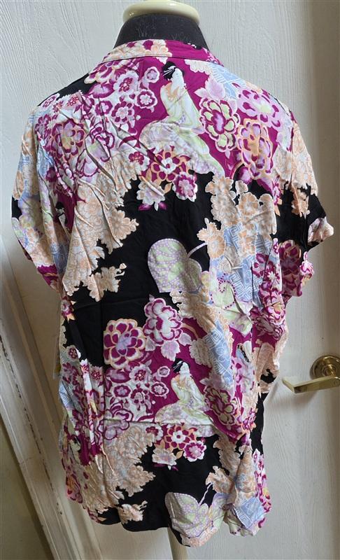 NWT Natori S Geisha Garden Pajama V Neck Top Pull On Bottom 135710