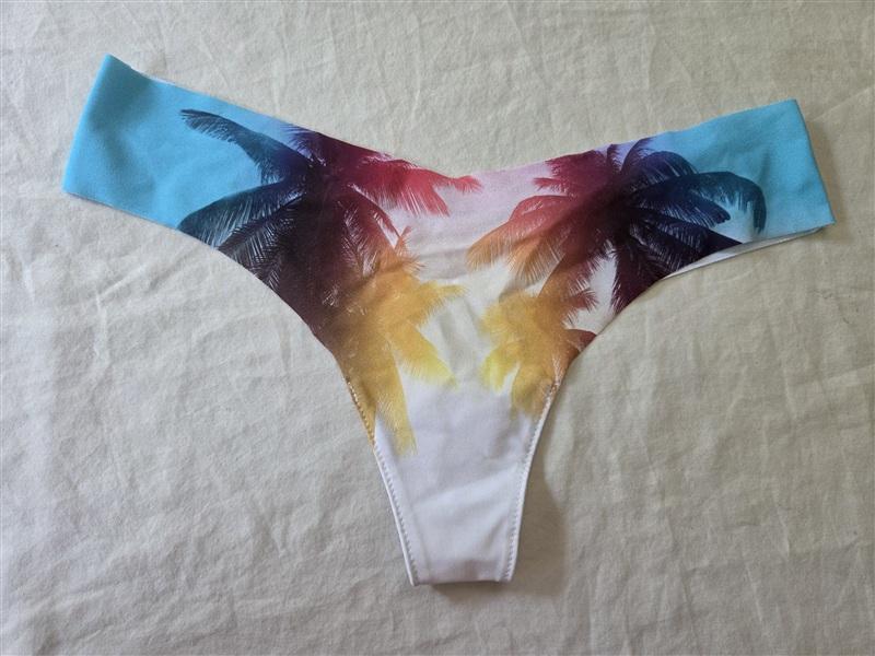 NEW Commando S/M Photo Op Raw Cut Sunrise Palm Tree Thong Panty 135718