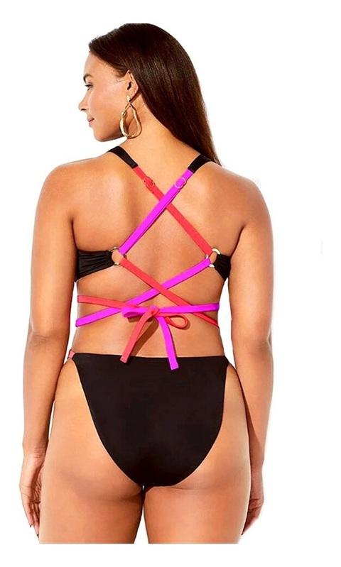 NWT Ashley Graham 14 Swimsuits For All Throwback Monokini 1pc 135719