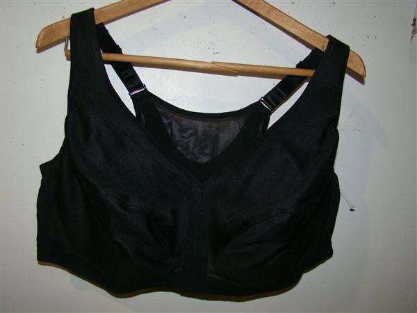 NWOT Glamorise 44F Magic Lift Posture Back Black #1265 Front Close Bra 135742