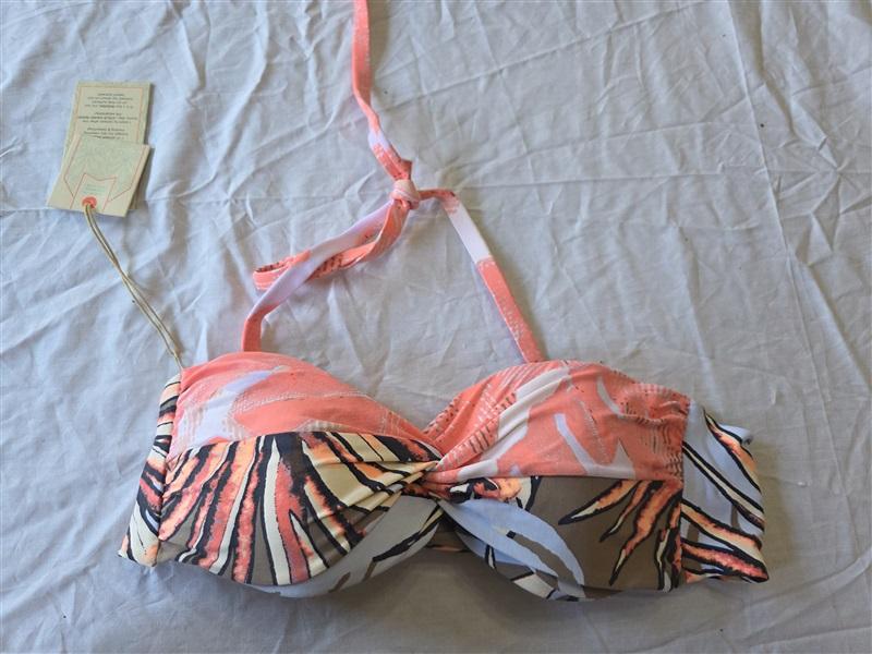 NWT Maaji L Ipanema Sunset Bandeau Top Pink Orange 135759