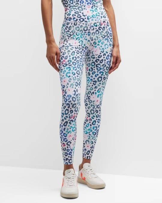 NWT Sol Angeles XS Cazador Active Leggings Floral Cheetah 135761