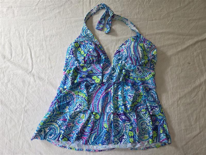 NWT Kim Rogers XL Floral Ruffle Swim Tankini 135764