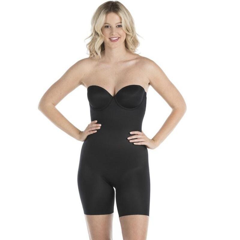NWT Assets S Red Hot Spanx Convertible Cupped Mid-Thigh Bodysuit 10173R 135771