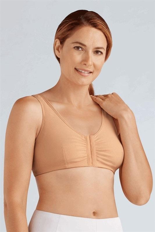 NWt Amoena S A/B Frances Front Closure Leisure Bra 2128 Beige 135790