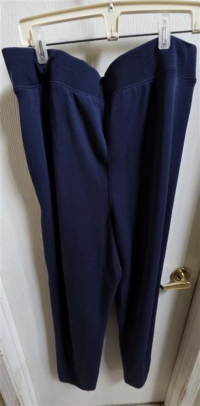 NWT Spanx 1X Airpiqué Straight Leg Pants Navy Blue White Piping 135836