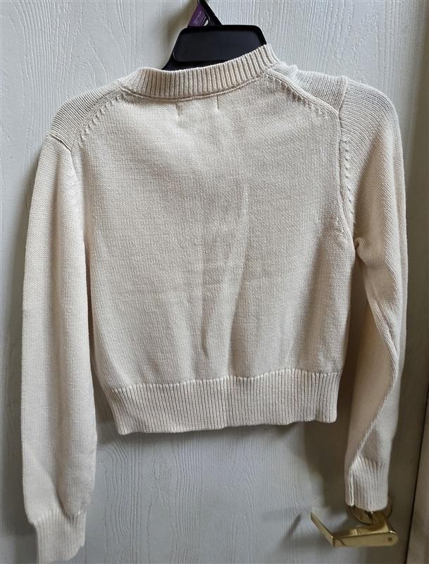 NWT Jessica Simpson S Ribbed Knit Cropped Cardigan Sweater Cross Stich 135838