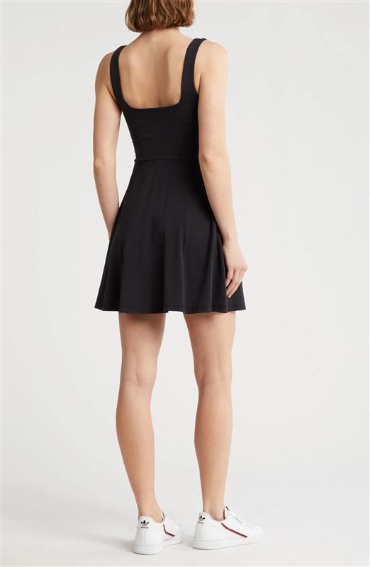 NWT Beyond Yoga XL Charmed Fit Flare Mini Dress Black Pickle Ball Tennis 135841