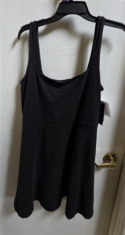 NWT Beyond Yoga XL Charmed Fit Flare Mini Dress Black Pickle Ball Tennis 135841