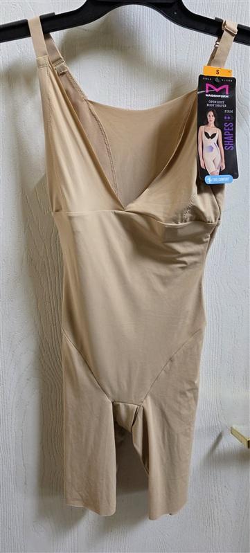 NWT Maidenform S Open Bust Cool Comfort Firm Body Shaper 2556 Beige 135845