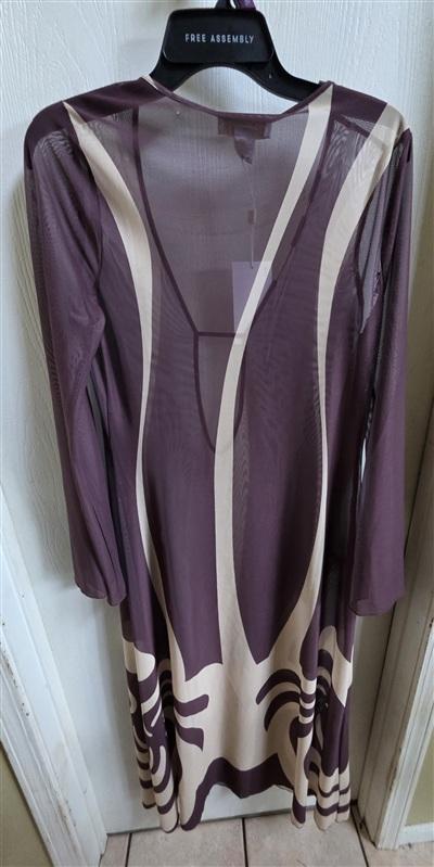 NWT Caroline Constas M Lidi Long Mesh Cover Up Dress Brown Sheer 135846