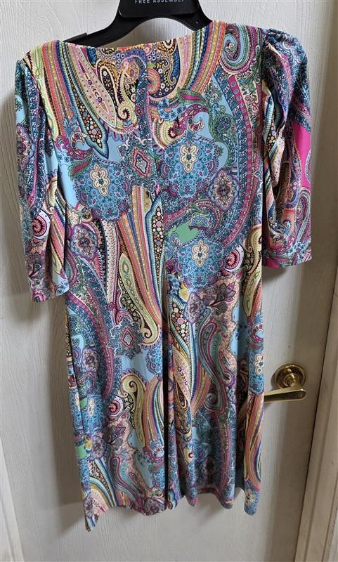 NWT Tommy Hilfiger 8 Paisley Stretched 3/4 Sleeve Shift Dress 135847