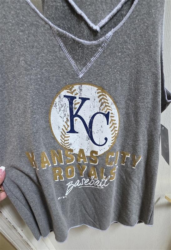 NWT Majestic Threads M Kansas City Royals Baseball Gray Tank Top 135848