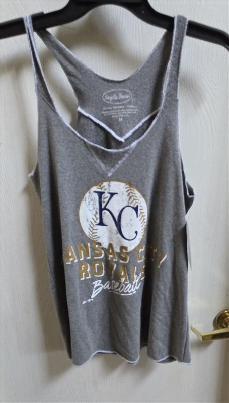NWT Majestic Threads M Kansas City Royals Baseball Gray Tank Top 135848
